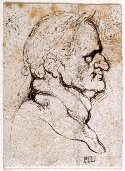 Galba, z dziesięciu rysunków ośmiu z pierwszych dwunastu Cezarów, według medali Giovanniego da Cavino (pióro i atrament na papierze) autorstwa Peter Paul Rubens