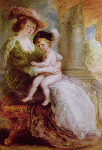 Helene Fourment (1614-73) i jej syn Frans (olej na desce) autorstwa Peter Paul Rubens