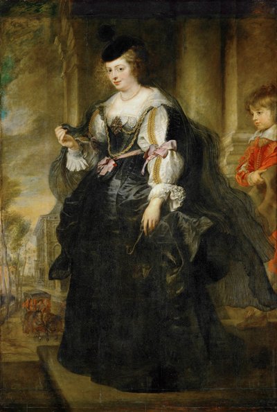 Helene Fourment z powozem (obraz na drewnie) autorstwa Peter Paul Rubens