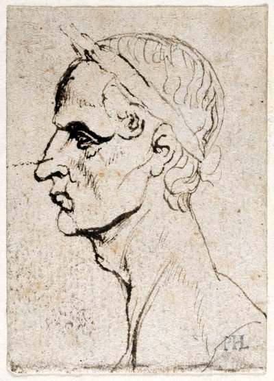 Juliusz Cezar, z dziesięciu rysunków ośmiu z pierwszych dwunastu Cezarów, według medali Giovanniego da Cavino (pióro i atrament na papierze) autorstwa Peter Paul Rubens