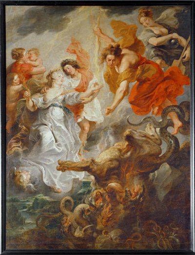 Doskonałe pojednanie królowej i jej syna (obraz na płótnie) autorstwa Peter Paul Rubens