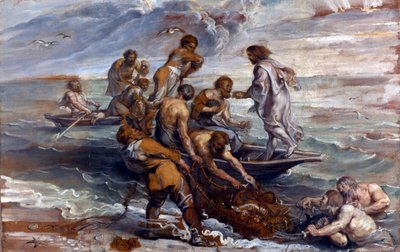 ""La peche miraculouse"" (Cudowny wywar ryb) Obraz Pietera Paula Rubensa (1577-1640) 1618-1619 Dim 55x85 cm London National Gallery autorstwa Peter Paul Rubens
