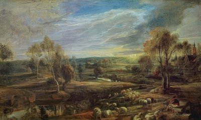 Krajobraz z pasterzem i jego trzodą. Około 1638 autorstwa Peter Paul Rubens
