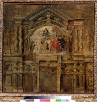 Apoteoza niemowlęcej Izabeli z Hiszpanii (1566-1633) (Apoteoza niemowlęcej Izabeli). Obraz Petera Paula (Pierre-Paul) Rubensa (lub Peter Paul lub Petrus Paulus) (1577-1640). Olej na drewnie, 69 x 70 cm autorstwa Peter Paul Rubens