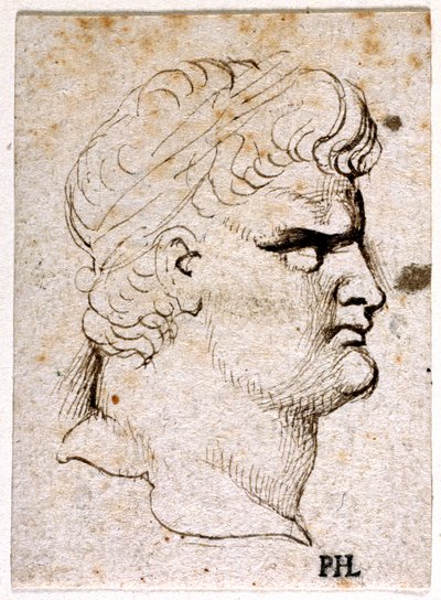 Nero, z dziesięciu rysunków ośmiu z pierwszych dwunastu Cezarów, według medali Giovanniego da Cavino (pióro i atrament na papierze) autorstwa Peter Paul Rubens