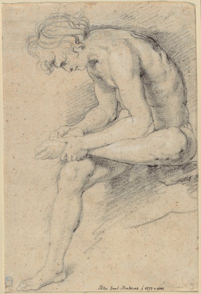 Naga młodość w pozie Spinario autorstwa Peter Paul Rubens
