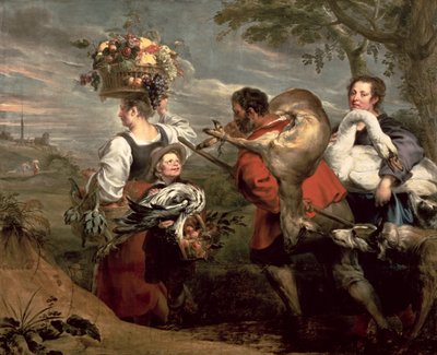 Chłopi idący na targ autorstwa Peter Paul Rubens