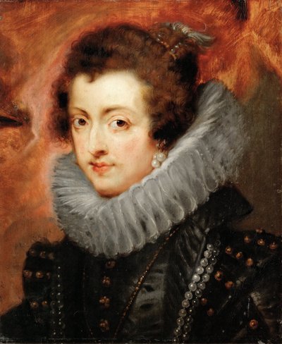 Portret Elżbiety Francuskiej (1602-1644), królowej małżonki Hiszpanii - Pieter Paul Rubens (1577-1640). Olej na drewnie, ok. 1629. Wymiar : 48,5x40,5 cm. Muzeum Historii Sztuki, Wiedeń autorstwa Peter Paul Rubens