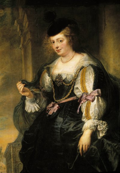 Portret Helene Fourment na powozie. Helene Fourment (1614-1673), druga żona malarza Detal. Obraz Pierre Paul (Pierre-Paul) Rubens (lub Peter Paul lub Petrus Paulus) (1577-1640) autorstwa Peter Paul Rubens
