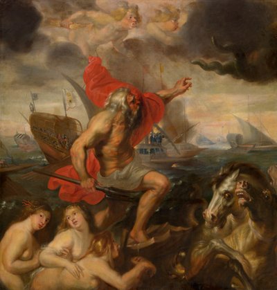 Quos Ego - Neptun uspokajający burzę (olej) autorstwa Peter Paul Rubens