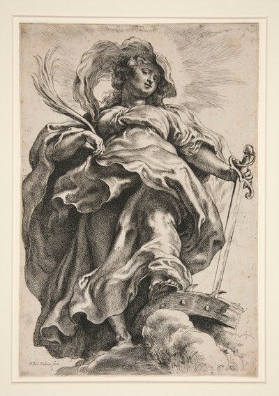 Święta Katarzyna w chmurach autorstwa Peter Paul Rubens