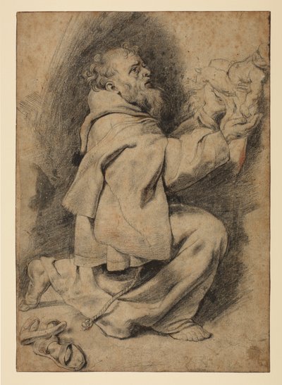 Św. Franciszek klęczący przyjmujący Dzieciątko Chrystus, ok. 1617 r. autorstwa Peter Paul Rubens