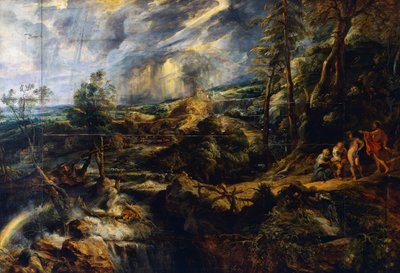 Burzowy krajobraz, ok. 1625 (olej na desce) autorstwa Peter Paul Rubens