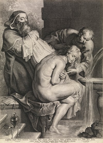 Suzanne i starcy (grawerunek) autorstwa Peter Paul Rubens