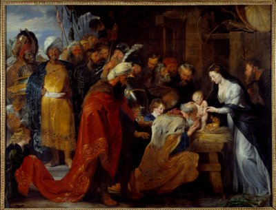 Adoracja obrazu Trzech Króli – Pierre Paul (Pierre-Paul) Rubens (lub Peter Paul lub Petrus Paulus) (1577-1640) 1617 nd. 2,51x3,28 m Lyon, Musee des Beaux Arts autorstwa Peter Paul Rubens