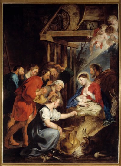 Adoracja pasterzy Obraz Pierre Paul (Pierre-Paul) Rubens (lub Peter Paul lub Petrus Paulus) (1577-1640) XVII w. Ndz. 3,4x2,48 m Rouen, Musee des Beaux Arts autorstwa Peter Paul Rubens