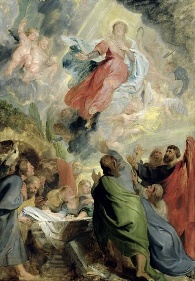 Wniebowzięcie Najświętszej Marii Panny (olej na desce) autorstwa Peter Paul Rubens