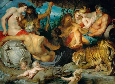 Cztery kontynenty, ok. 1615 (olej na płótnie) autorstwa Peter Paul Rubens