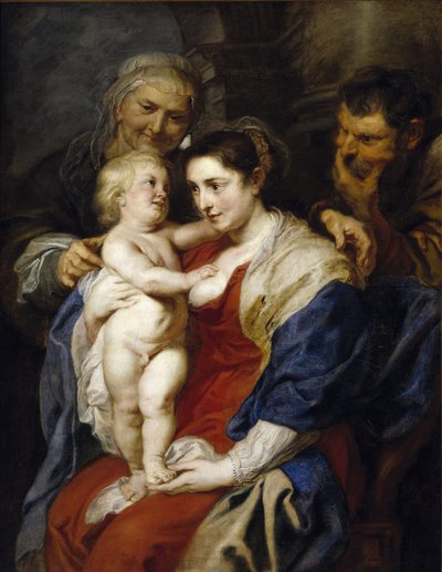 Święta Rodzina ze Świętą Anną - Rubens, Pieter Paul (1577-1640) - 1626-1630 - Olej na płótnie - 116x91 - Museo del Prado, Madryt autorstwa Peter Paul Rubens
