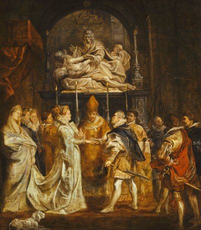 Małżeństwo przez pełnomocnika księżnej Marii Medycejskiej i króla Francji Henryka IV w Duomo, Florencja, 5 października 1600 roku, autorstwa Peter Paul Rubens
