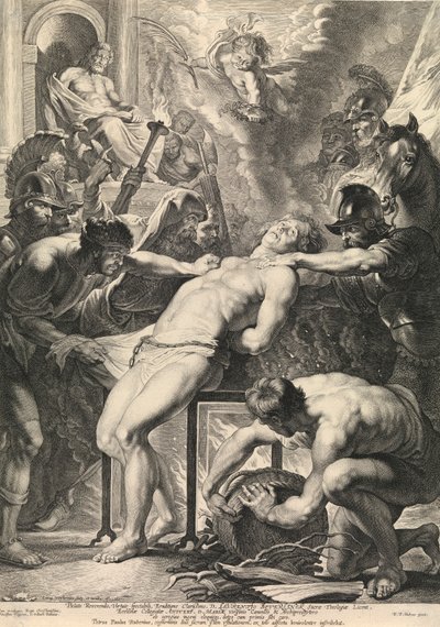 Męczeństwo św. Wawrzyńca (rycina) autorstwa Peter Paul Rubens