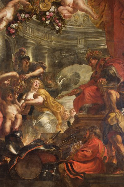 Sufit Rubensa, Dom Bankietowy, Whitehall, ok. 1629-34 (olej na płótnie) autorstwa Peter Paul Rubens