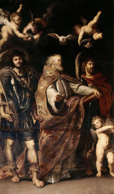Święci Grzegorz I, Maur i Papiasz, 1608. autorstwa Peter Paul Rubens