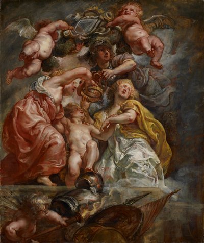 Unia Anglii i Szkocji (Karol I jako książę Walii), ok. 1633-34 (olej na desce dębowej) autorstwa Peter Paul Rubens