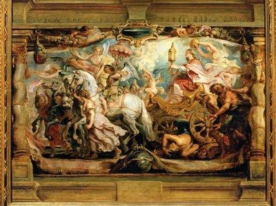 Triumf Kościoła nad furią, niezgodą i nienawiścią (obraz na drewnie) autorstwa Peter Paul Rubens