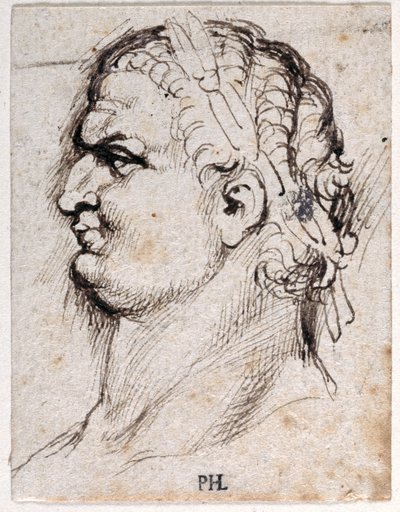 Tytus, z dziesięciu rysunków ośmiu z pierwszych dwunastu Cezarów, według medali Giovanniego da Cavino (pióro i atrament na papierze) autorstwa Peter Paul Rubens
