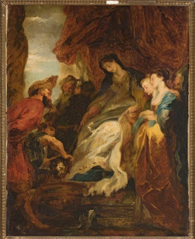 Tomyris rozkazująca zanurzyć głowę Cyrusa w misie z krwią (Herodot, Dzieje, I, 214) autorstwa Peter Paul Rubens