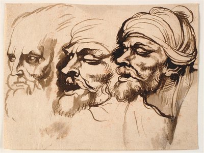Trzy męskie głowy autorstwa Peter Paul Rubens