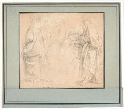 Dwa studia dla św. Andrzeja i gabinet dla starożytnego kapłana (Melchizedeka?) autorstwa Peter Paul Rubens