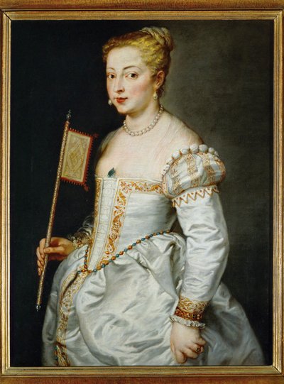 Młoda kobieta z wachlarzem, ok. 1612-14 (obraz na płótnie) autorstwa Peter Paul Rubens
