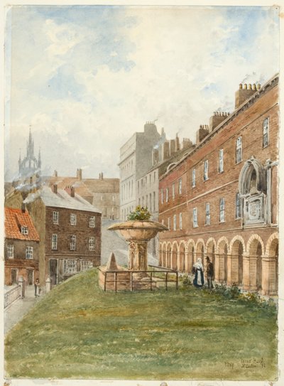 Szpital Świętego Jezusa, Newcastle upon Tyne (kolor ciała, ołówek i akwarela na papierze) autorstwa Peter Petersen Toft