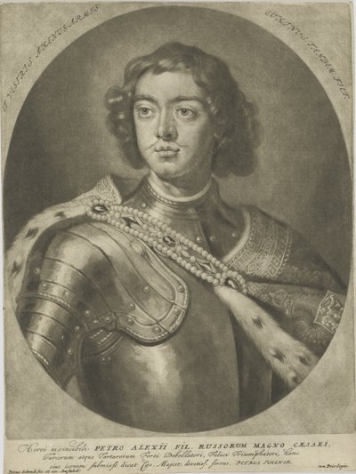 Portret cesarza Piotra I Wielkiego 1672-1725, um 1700. autorstwa Peter Schenk