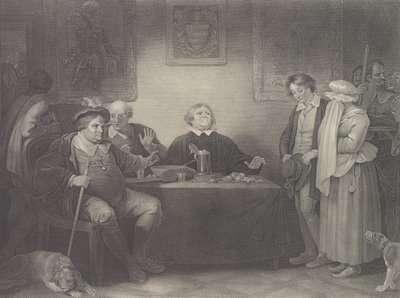 The Seven Ages, Fifth Age: The Justice Shakespeare, As You..., po raz pierwszy opublikowane w 1801, wznowione w 1852. autorstwa Peter Simon