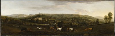 Widok Chatsworth od południowego zachodu (olej na płótnie) autorstwa Peter Tillemans
