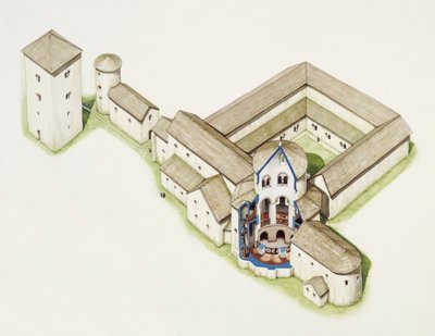 Kościół późnosaksoński, opactwo św. Augustyna, Canterbury, Kent, koniec XX lub początek XXI wieku autorstwa Peter Urmston