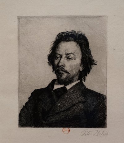 Portret Vilhelma Hammershoi, c.1899 (akwaforta) autorstwa Peter Vilhelm Ilsted