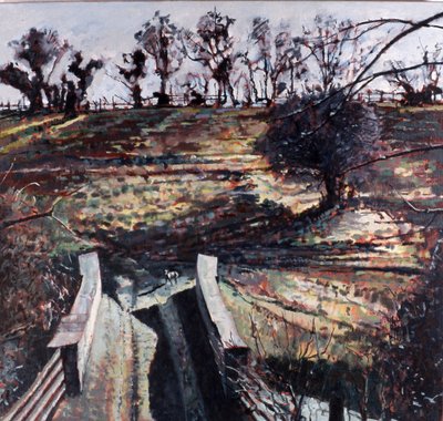 Most i pies, 2000 (olej na płótnie) autorstwa Peter Wilson