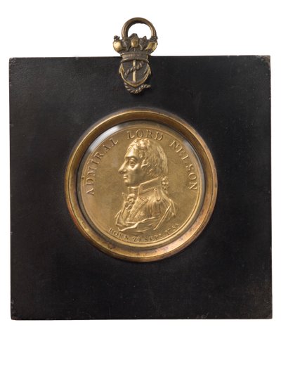 Tablica z portretem admirała Lorda Nelsona, ok. 1805 (brąz pozłacany) autorstwa Peter Wyon