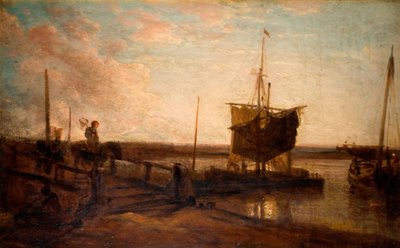 Pomost z łodziami, 1800-50. autorstwa Peter de Wint