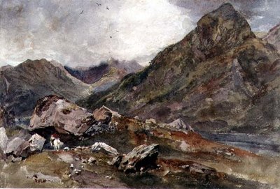 Kamień Bowdera, Borrowdale (akwarela na papierze) autorstwa Peter de Wint
