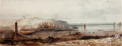 Widok na port, ok. 1830-1840 (akwarela) autorstwa Peter de Wint