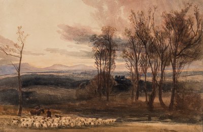 Zimowy zmierzch, ok. 1830 (wc na papierze) autorstwa Peter de Wint