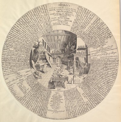 Laboratorium Alchemika z Heinricha Khunratha, Amfiteatru Wiecznej Mądrości.n.d. autorstwa Peter van der Doort