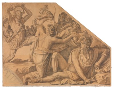 Aphrodite schützt Paris gegen Menelaos autorstwa Peter von Cornelius