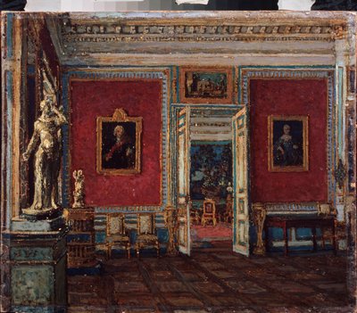 W Pałacu Kuskovo (Moskwa) (W Pałacu Kuskovo) - Obraz Piotra Iwanowicza Pietrowiczewa (Piotr Pietrowiczew) (1874-1947), olej na płótnie - Sztuka rosyjska końca XIX-XX wieku - Państwowe Muzeum Sztuki, Perm (Rosja) autorstwa Petr Ivanovic Petrovichev