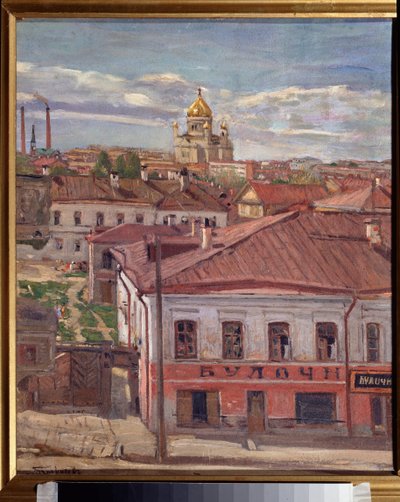 Widok Moskwy. Malarstwo Piotra Iwanowicza Pietrowiczewa (Piotr Pietrowiczew) (1874-1947), olej na płótnie, ok. 1900 r. Sztuka rosyjska XX w. Państwowe Muzeum Sztuki Republiki Karelii, Pietrozawodsk (Rosja). autorstwa Petr Ivanovic Petrovichev